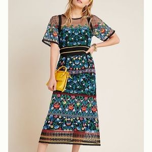 Anthropologie Embroidered Dress